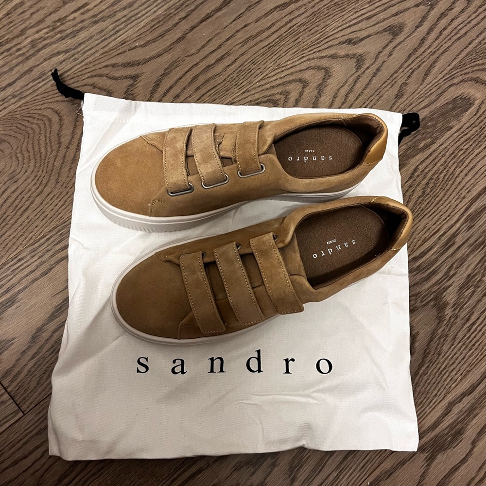 Sandro Men's Tan Suede Sneakers